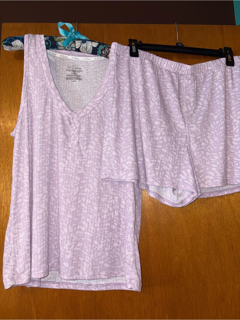Women's Lavender Sleep Tank & Shorts Set XL